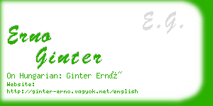 erno ginter business card